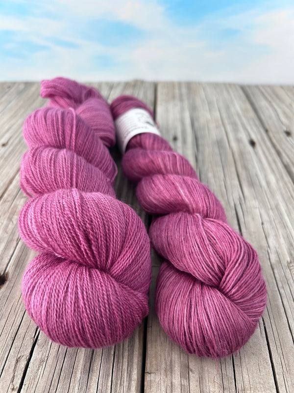 Pretty Lass, Light Cranberry Wine, Silk Treasures Lace Yarn