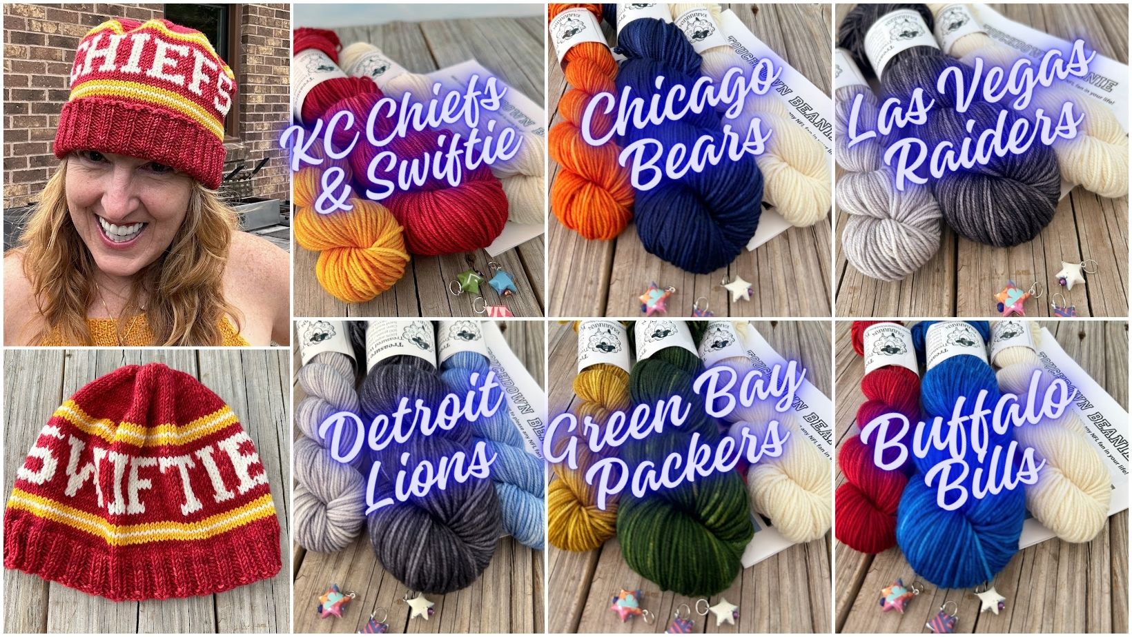 Football Team Hat Kits, Knitting Kits, Pick Your Favorite Team