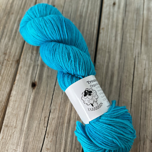 Mermaid's Curse, Turquoise Blue Green, Organic Merino Sport Treasures Yarn