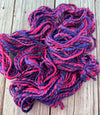 Handspun Bulky Yarn, hot pink purple, 2 ply, polwarth wool, 82 yards