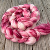 Pink Superwash Merino Bamboo Combed Top, hand dyed luxury spinning fiber