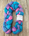 Cotton Candy Targhee Wool Combed Top, hand dyed luxury spinning fiber, non super wash wool