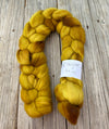 Gold Targhee Wool Combed Top, hand dyed luxury spinning fiber, non super wash wool