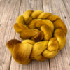 Gold Targhee Wool Combed Top, hand dyed luxury spinning fiber, non super wash wool