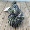 Handspun Bulky Yarn, blue green spring meadow, 2 ply, fine merino wool, 82 yards