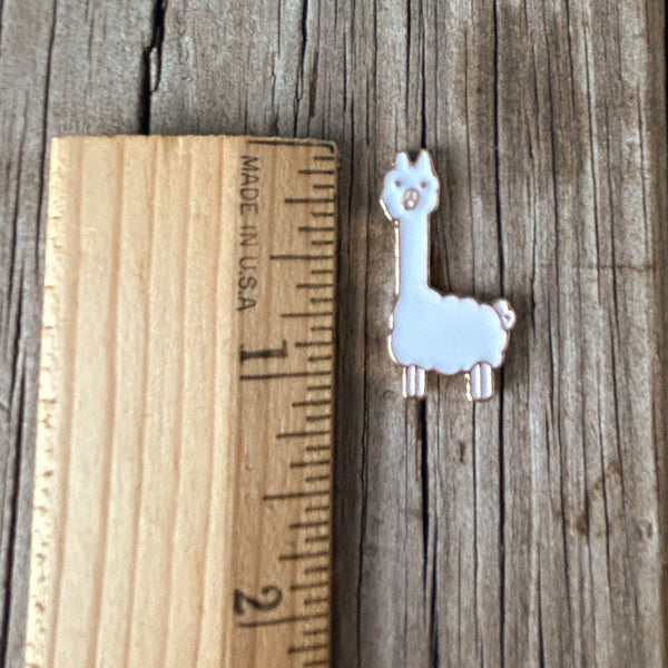 White Alpaca Enamel Pin