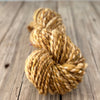 Handspun Bulky Yarn, gold brown tan, 2 ply, superwash merino wool, 72 yards