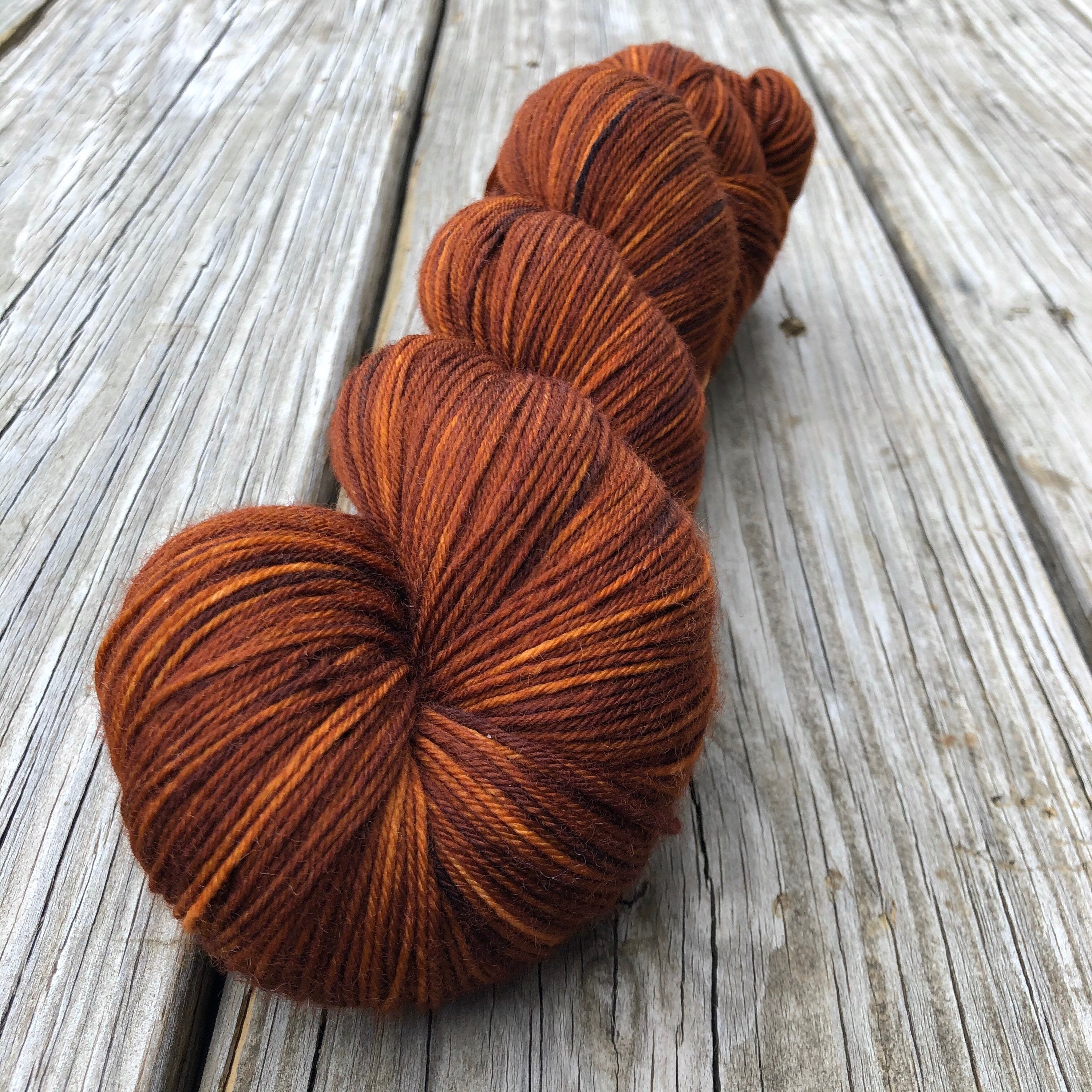 Copper Hand Dyed Worsted Weight Yarn, Copper Cove, Treasured